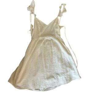 TOBI White Textured Mini Dress Tie Straps Size SP Party Club Y2K